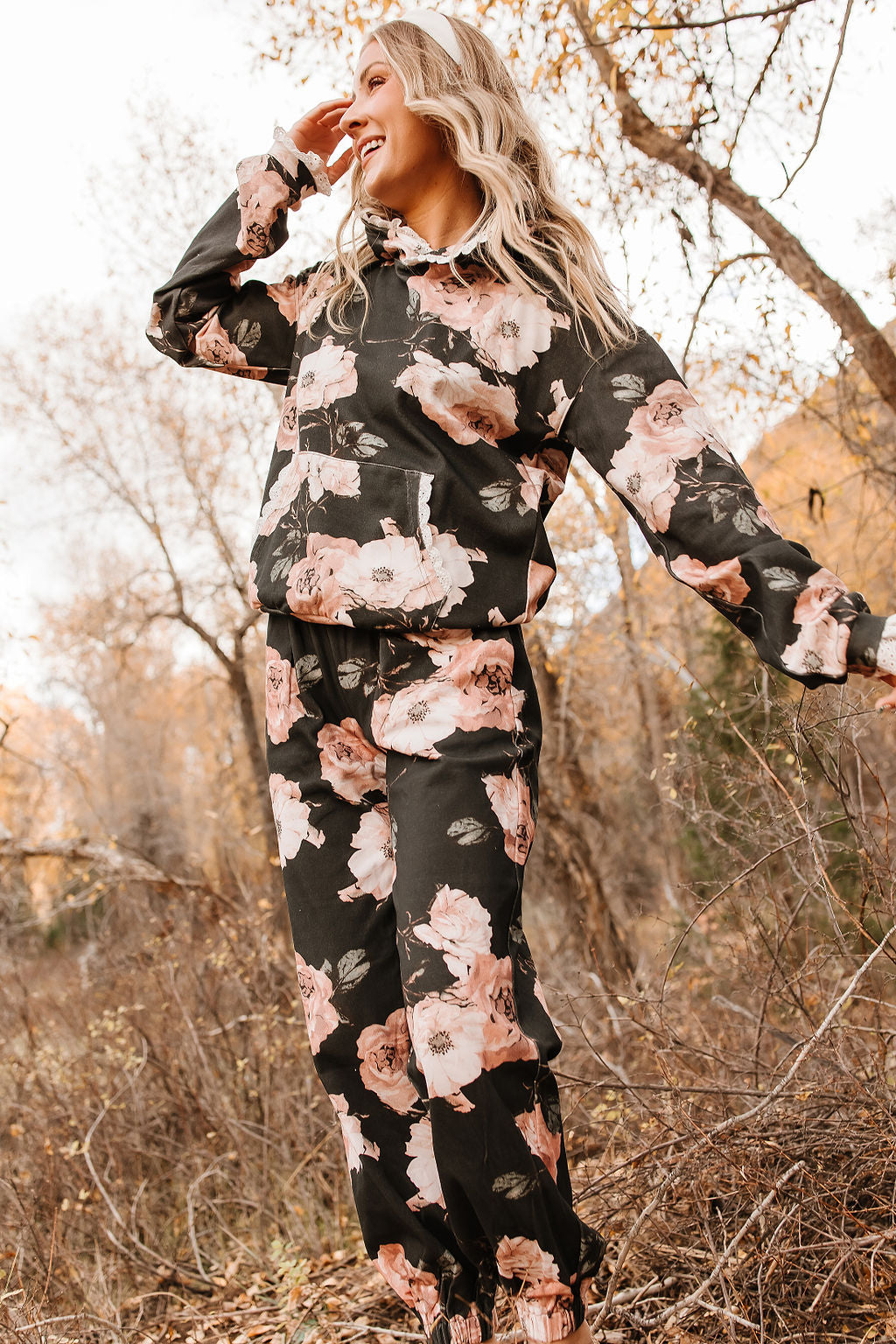 Ampersand University Hoodie - Blush & Blooms