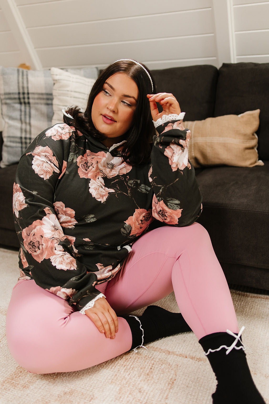 Ampersand University Hoodie - Blush &amp; Blooms