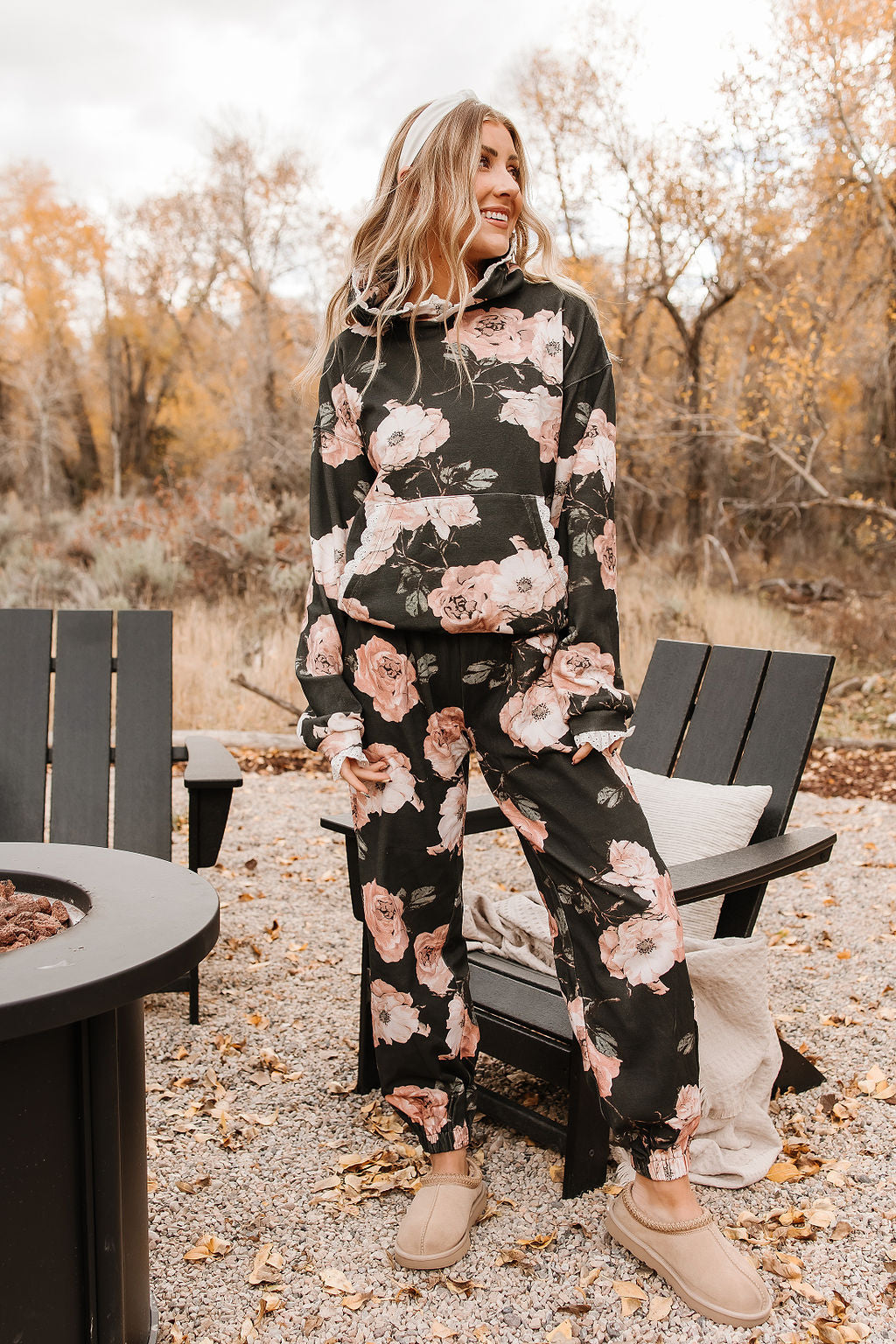 Ampersand University Hoodie - Blush &amp; Blooms