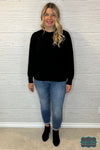 Veronica Pleated Shoulder Sweater - Black Tops &amp; Sweaters