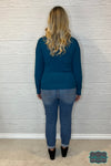 Veronica Pleated Shoulder Sweater - Ocean Teal Tops &amp; Sweaters
