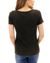 Grace and Lace Mineral Washed Ribbed Henley - Black Mica