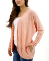 Grace and Lace Airy Cocoon Slub Cardi - Dreamsicle