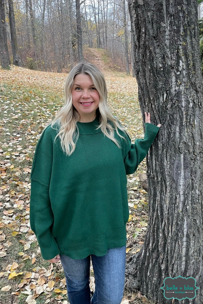 Aspen Knit Sweater - Deep Green Tops & Sweaters