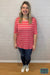 Chloe Striped Top - Coral Tops & Sweaters