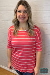 Chloe Striped Top - Coral Tops &amp; Sweaters