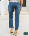 Copy Of Grace And Lace Mels Fave Straight Leg Cropped Denim - Non Distressed Vintage Mid Wash