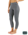 Grace And Lace Cropped Midweight Daily Pocket Leggings - Heathered Charcoal Bottoms