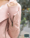 Grace And Lace Move Free Leather Look Moto Jacket - Blush Outerwear