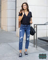 Grace And Lace Surplice Tummy Support Bodysuit - Black Tops &amp; Sweaters