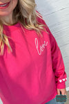 Graphic Sweatshirt Love - Hot Pink Tops &amp; Sweaters