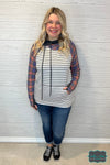 Gwen Plaid And Stripe Hoodie Tops &amp; Sweaters