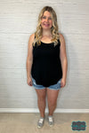 Hailey Round Neck Tank - Black Tops &amp; Sweaters