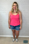 Hailey Round Neck Tank - Hot Pink Tops &amp; Sweaters