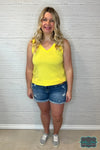 Hailey V-Neck Tank - Yellow Tops &amp; Sweaters