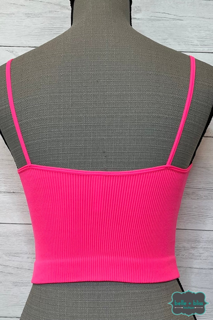 Holly Ribbed Spaghetti Strap Brami - Hot Pink Accessories
