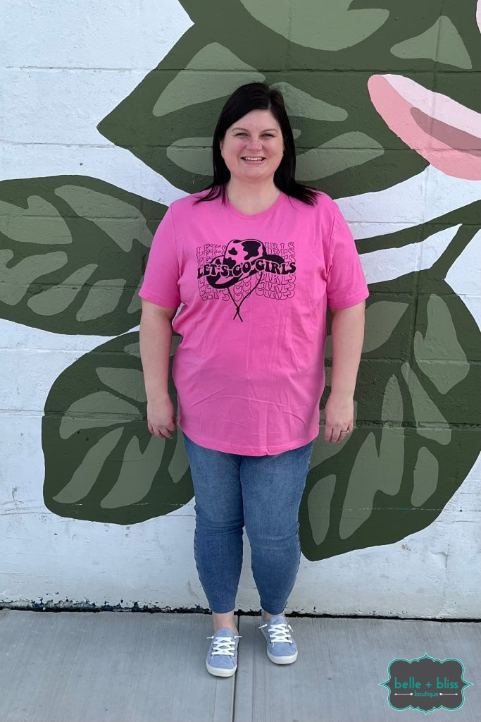 Lets Go Girls Graphic Tee - Pink Tops & Sweaters