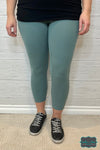 Lizzy Buttery Soft Cropped Leggings - Dusty Teal Bottoms