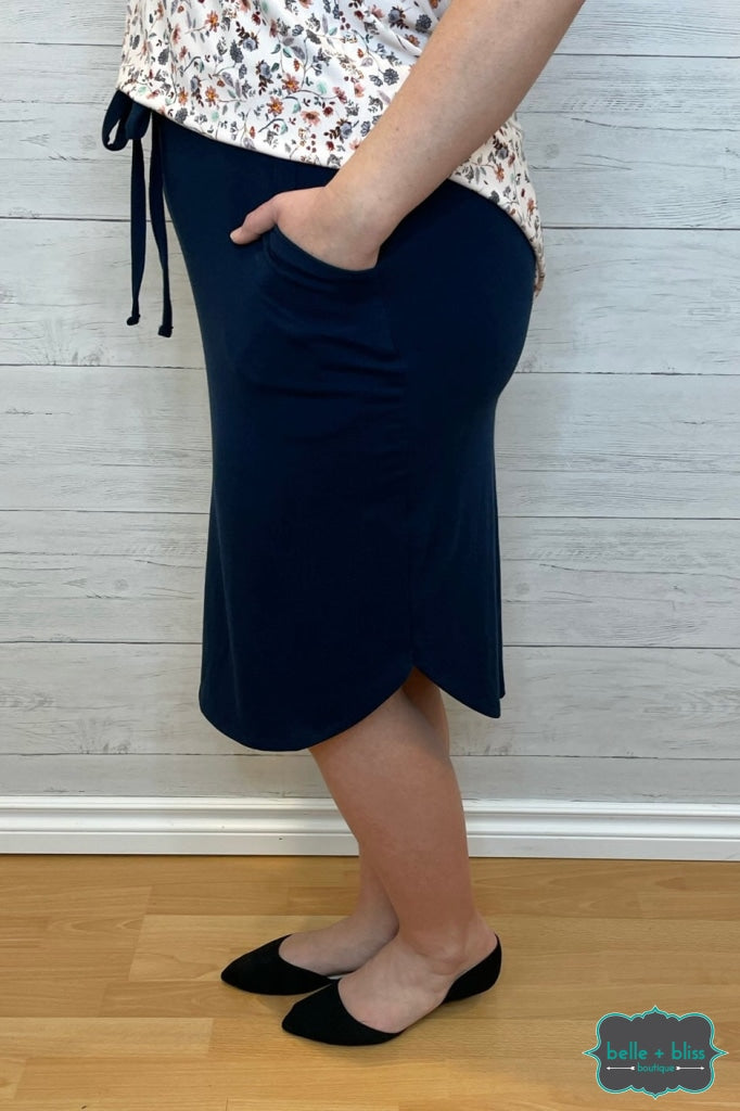 Miley Skirt With Pockets - Navy Dresses & Skirts