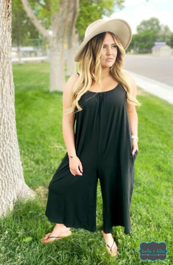 ***pre-Order*** Shirley Baggy Romper With Pockets - Black Dresses & Skirts