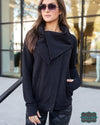 ***pre-Sale*** Grace And Lace Fleece Wrap Up - Black Tops &amp; Sweaters