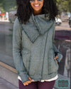 ***pre-Sale*** Grace And Lace Fleece Wrap Up - Washed Evergreen Tops &amp; Sweaters