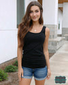 ***Pre-Sale*** Grace And Lace Perfect Fit Seamless Ribbed Tank - Black Tops &amp; Sweaters