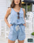 ***Pre-Sale*** Grace And Lace Tencell Lyocell Chambray Romper - Light Wash Dresses & Skirts